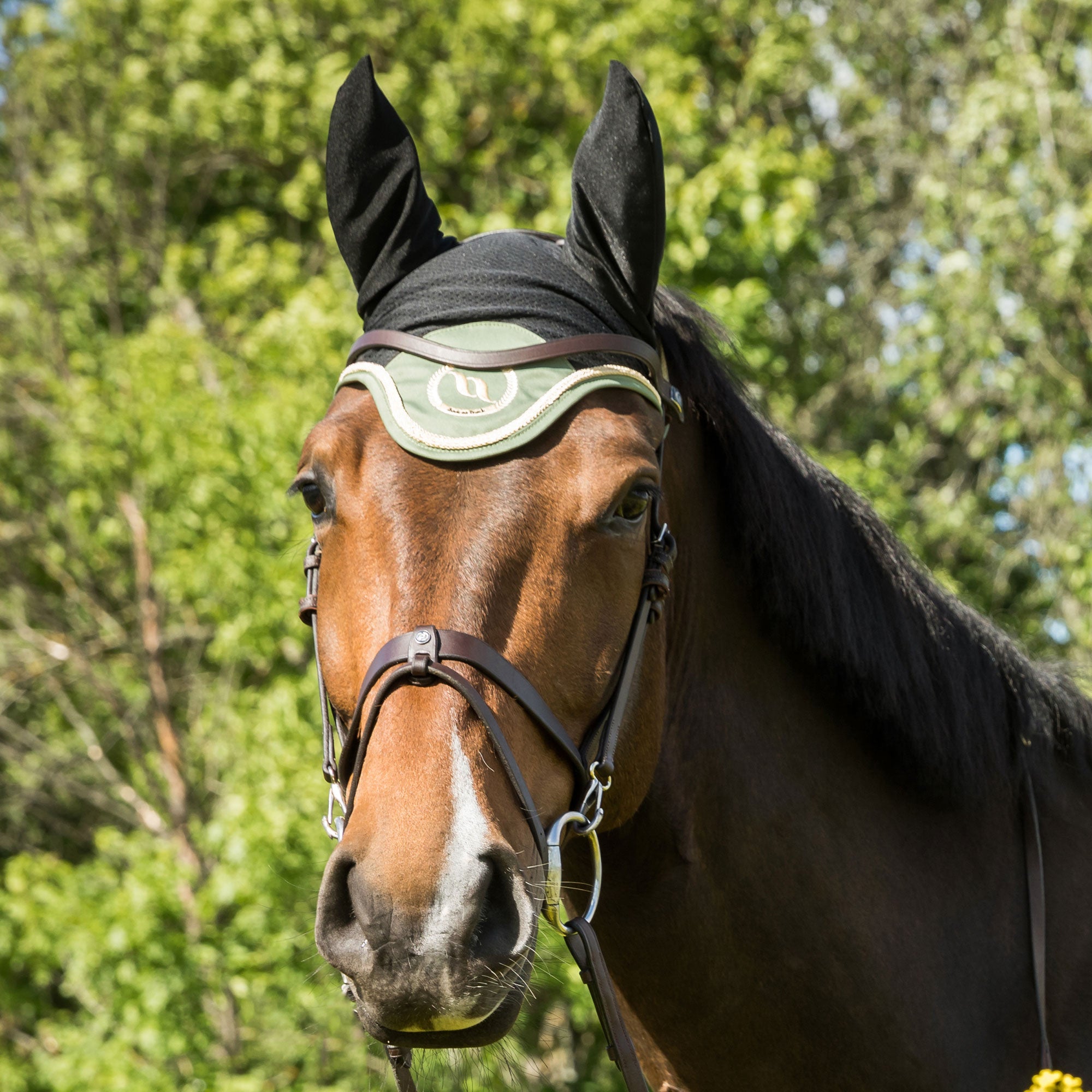 "Nights Collection" Horse Bonnet Olive Green
