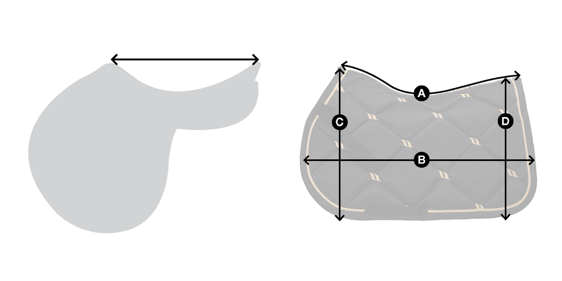 SIZE CHART SADDLE PAD JUMPING