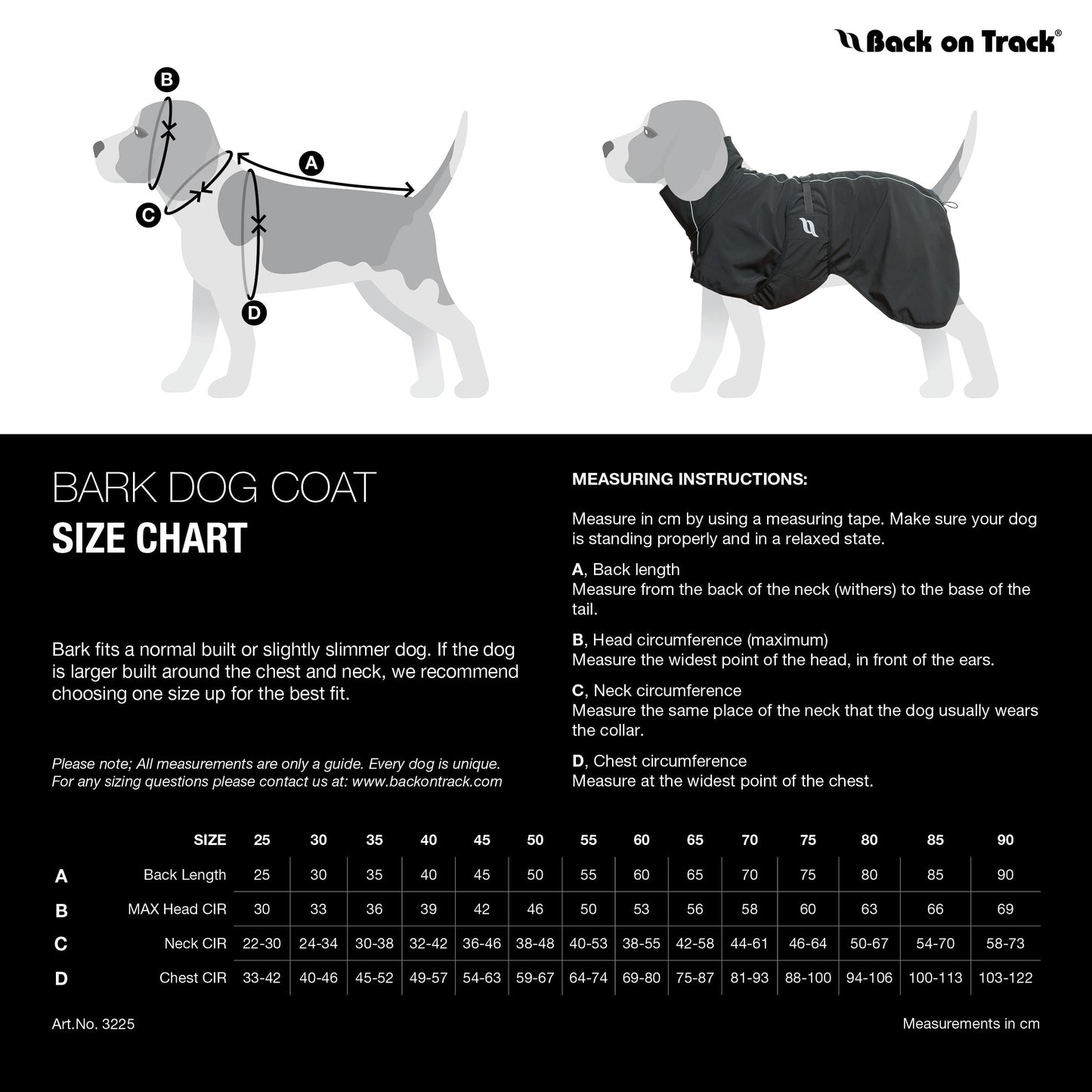 BARK Softshell Dog Coat, High set tail