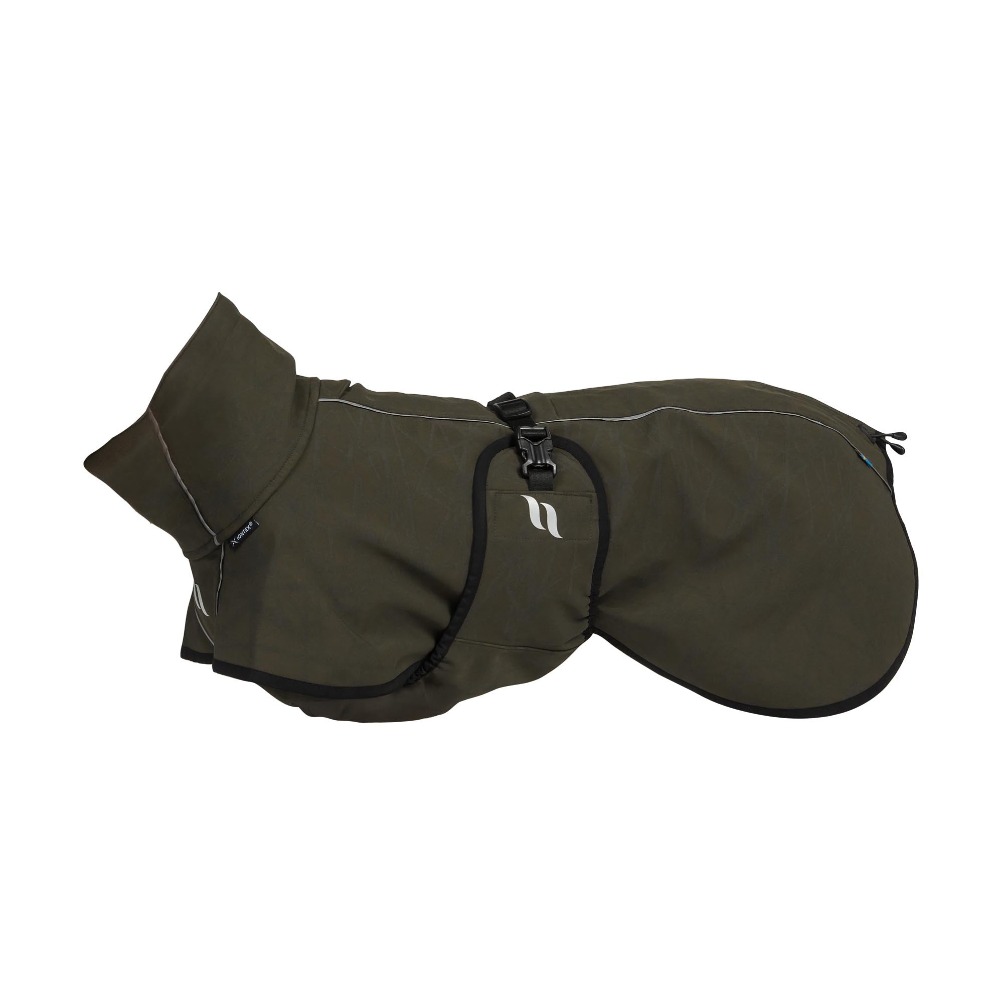 BARK Softshell Dog Coat, High set tail - Olive Green