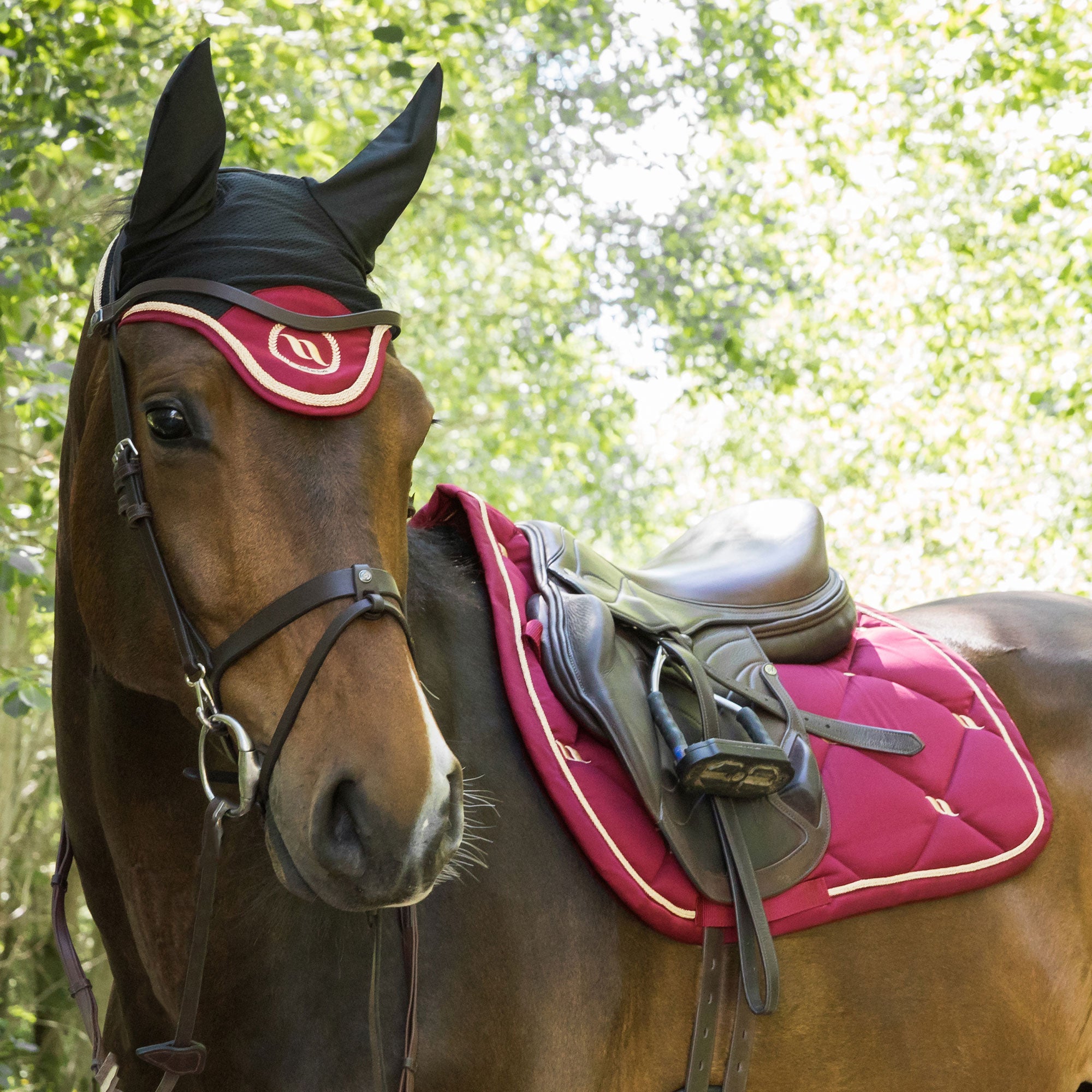 "Nights Collection" Horse Bonnet Dark Red